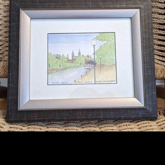 Signed Watercolor Painting of Ottawa Rideau Canal - Picture 2 of 5